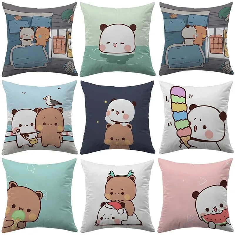 45x45 Cushions Covers Bubu Dudu Throw Pillows Square Pillowcase Anime Pillow Cover Short Plush Dakimakura Birthday Wedding Gifts