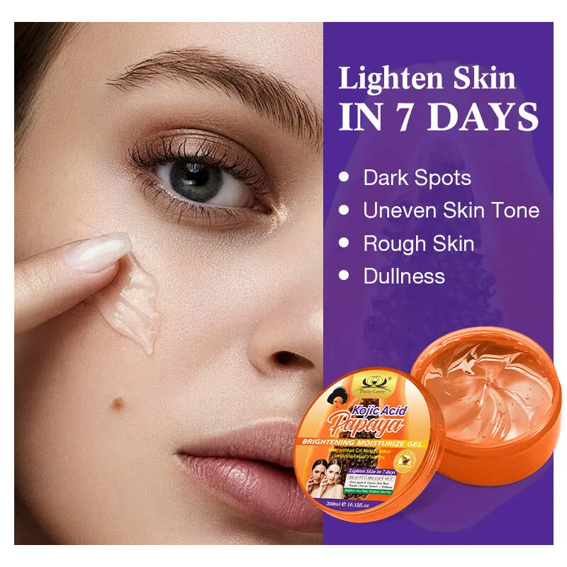 

Brightening Moisturizing Gel with Natural Papaya Organic Formula Fades Dark Spots Evens Skin Tone Smoothes Skin Face & Body Gel