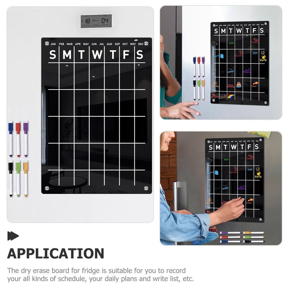 1Set Magnetic Planning Whiteboard Refrigerator Writing Board Sticker Message Board for Home Office School Calendar Dry Erase