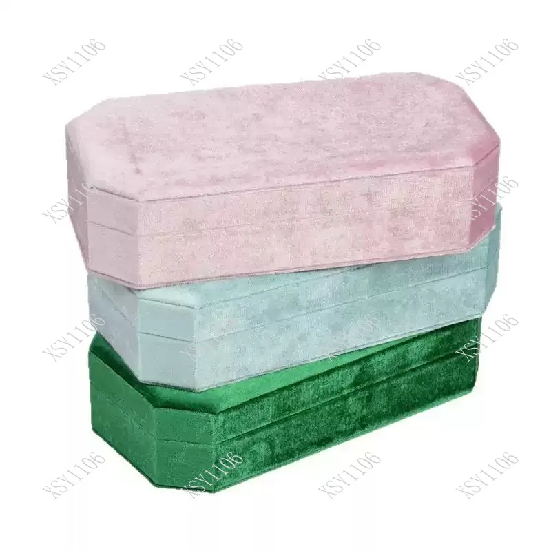Luxury Imported Velvet Jewelry Box Vintage Travel Organizer for Rings Necklaces Bracelets