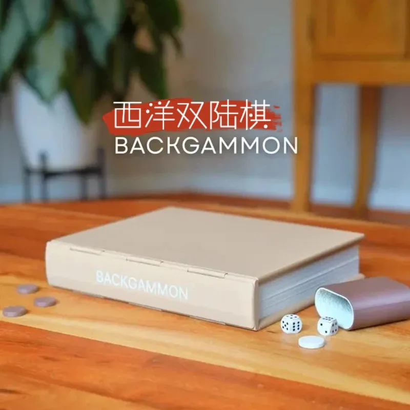

Portable Folding Book-Style Backgammon Creative Gift Leisure Entertainment Desktop Game