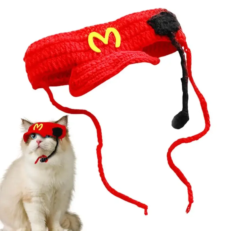 

Cat Knit Hat Knitted Beanie Headwear For Cats And Dogs Cartoon Pet Cosplay Caps For Puppy And Kitten Weaving Puppy Costume