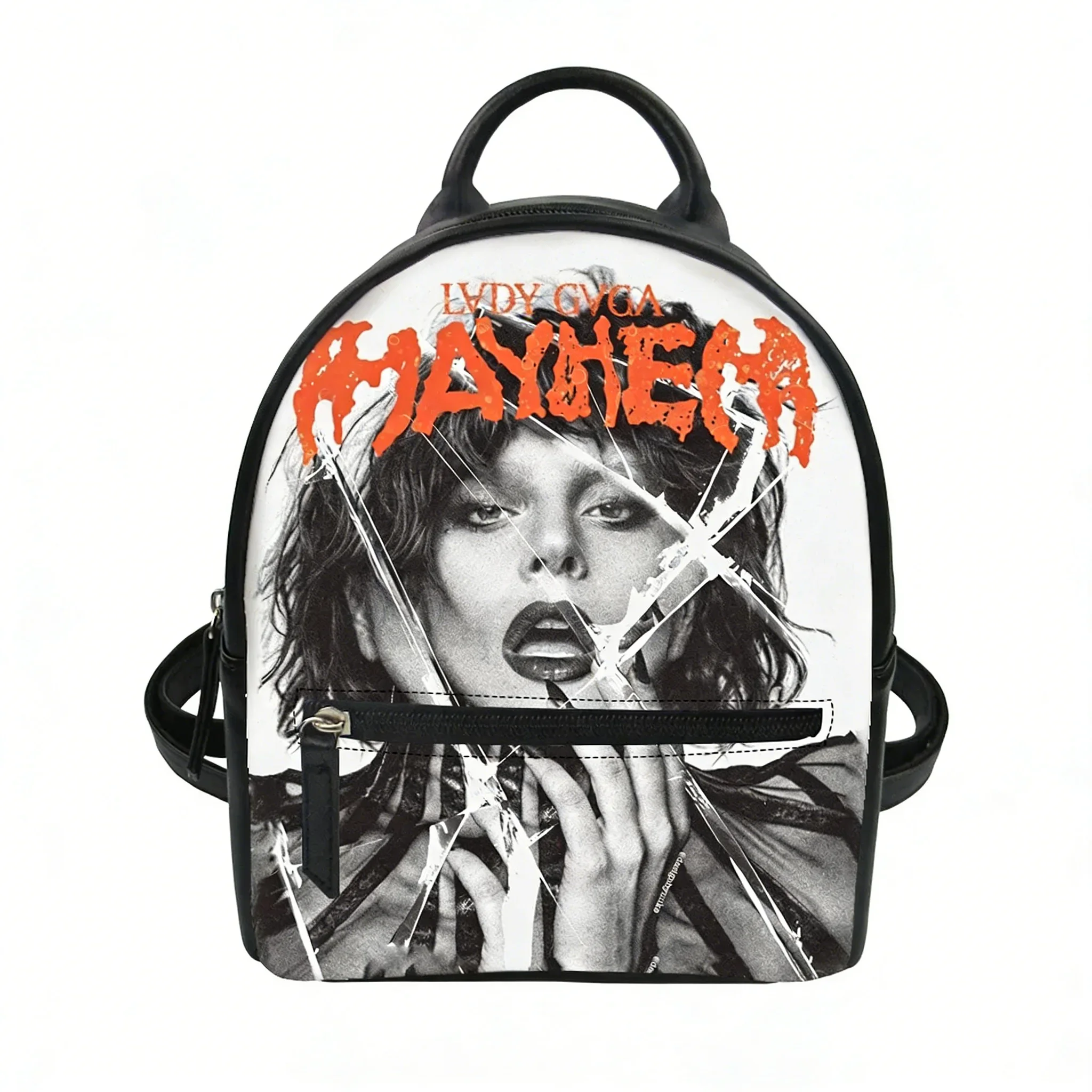Lady Gaga Pop Singer Custom Backpack Purse Women Carter Schoolbags Double Shoulder Bag Mini Daypack Leather Travel Bag