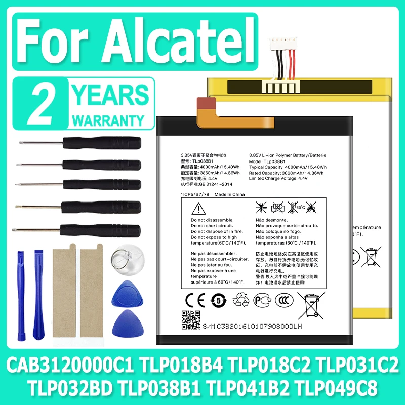 XDOU New Battery For Alcatel TCL One Touch POP 7 7S 7lite A7 A7LTE Idol 8030Y OT-6030 768 S850 E710 40se,For Blackberry Motion