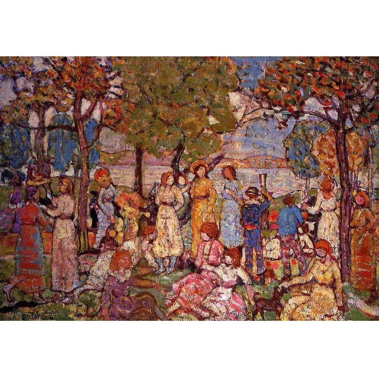 

Holidays by Maurice Prendergast,Hand painted famous oil painting replica,canvas wall art,Decoratiive picture for dining room