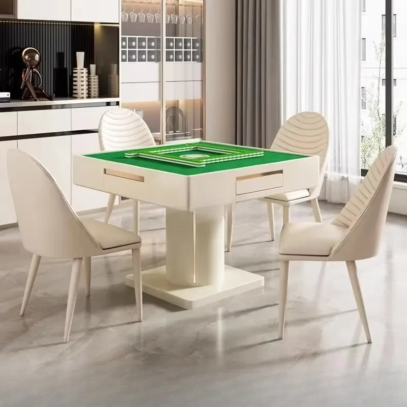 LMM cream dining table and chair combination small apartment household light luxury island integrated modern simple table