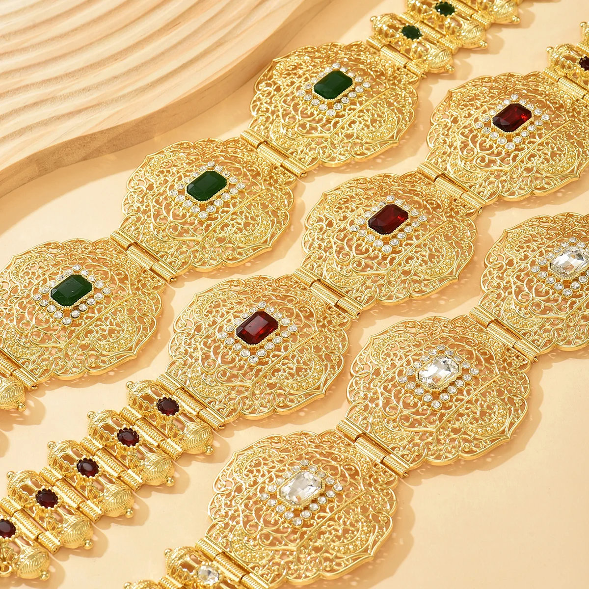 

Gorgeous Golden Hollow Carved Waistband, Drawstring Adjustable, Perfect For Formal Dresses Ethnic Skirts & Wedding Looks