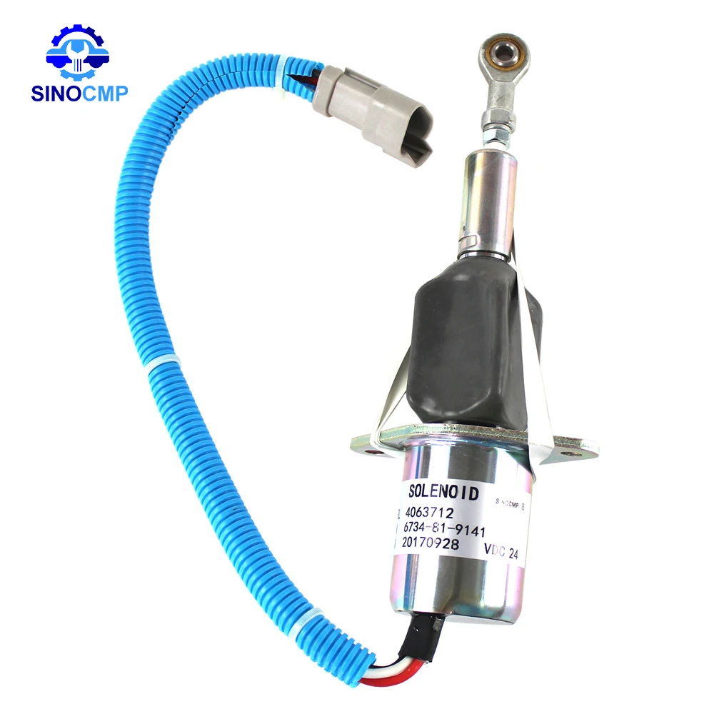 

24V Stop Solenoid 4063712 6743-81-9141 Shut Down Solenoid Valve 6742-01-2310 600-815-9150 for Komatsu PC300-7 PC350-7