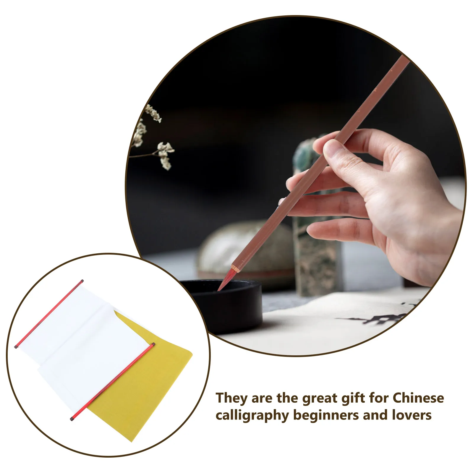 

2 Pcs Water Writing Cloth Scroll Reel Calligraphy Practice Scrolls Pad Drawing The Brush Paper Handwriting
