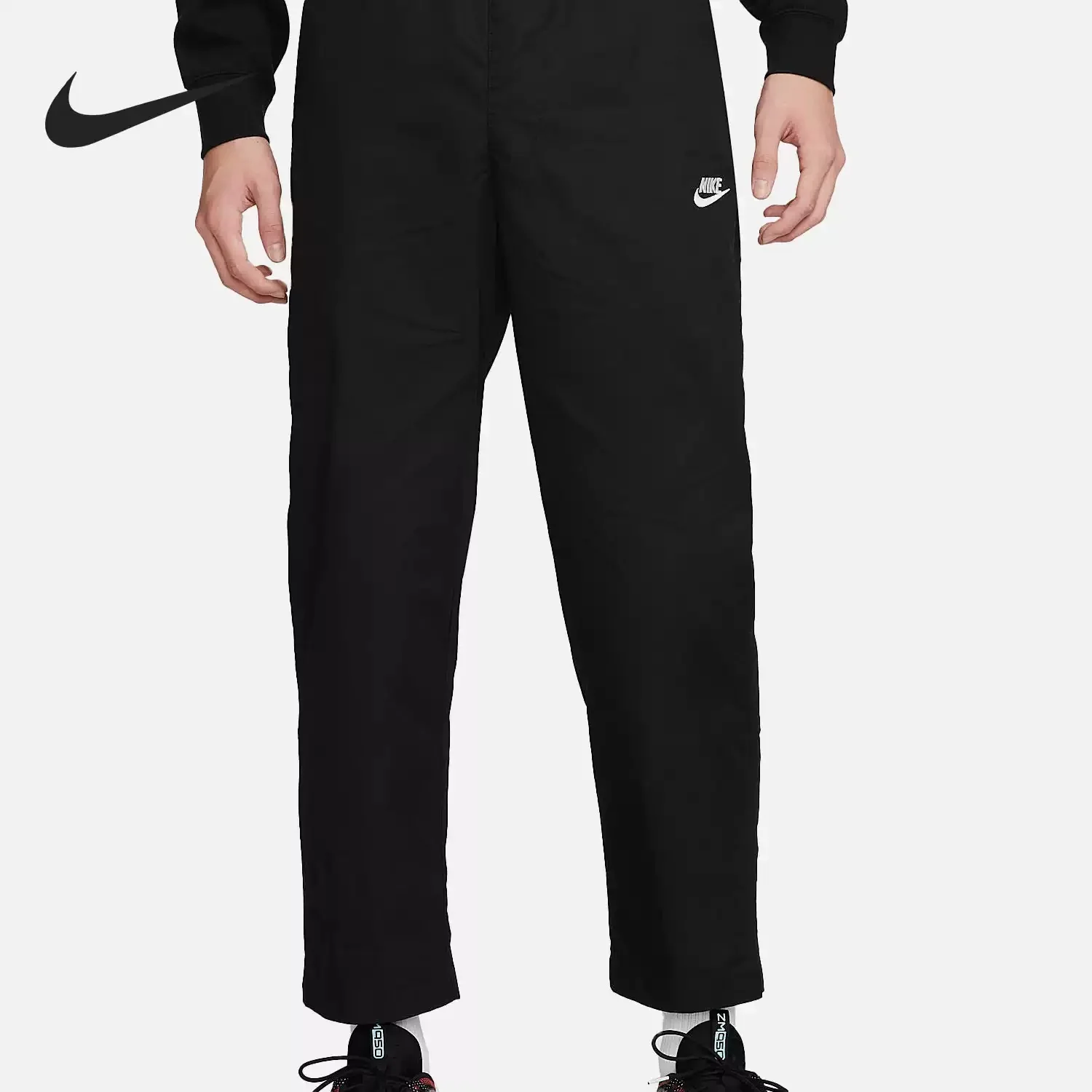 

Nike Men's Solid Drawstring Woven Straight Casual Pants DX3337-010
