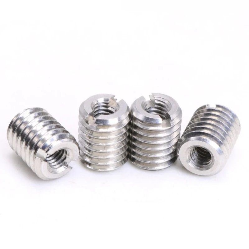 M2M2.5M3M4M5M6M8~M12 304 Stainless Steel Inside Outside Thread Adapter Screw Sheath Slotted Thread Insert Sleeve Conversion Nuts
