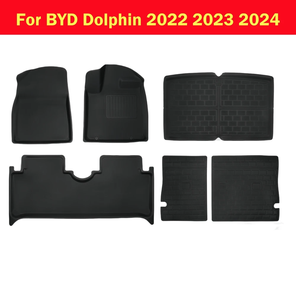 For BYD Dolphin 2022 2023 2024 Right Hand Drive All Weather Floor Mats Trunk Mats 3D XPE Waterproof Car Mats