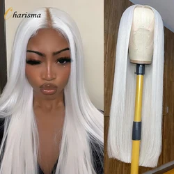 Charisma White Blonde Wig Synthetic Lace Front Wigs For Black Women Soft Long Straight Middle Part 13X3 Lace Front Wig