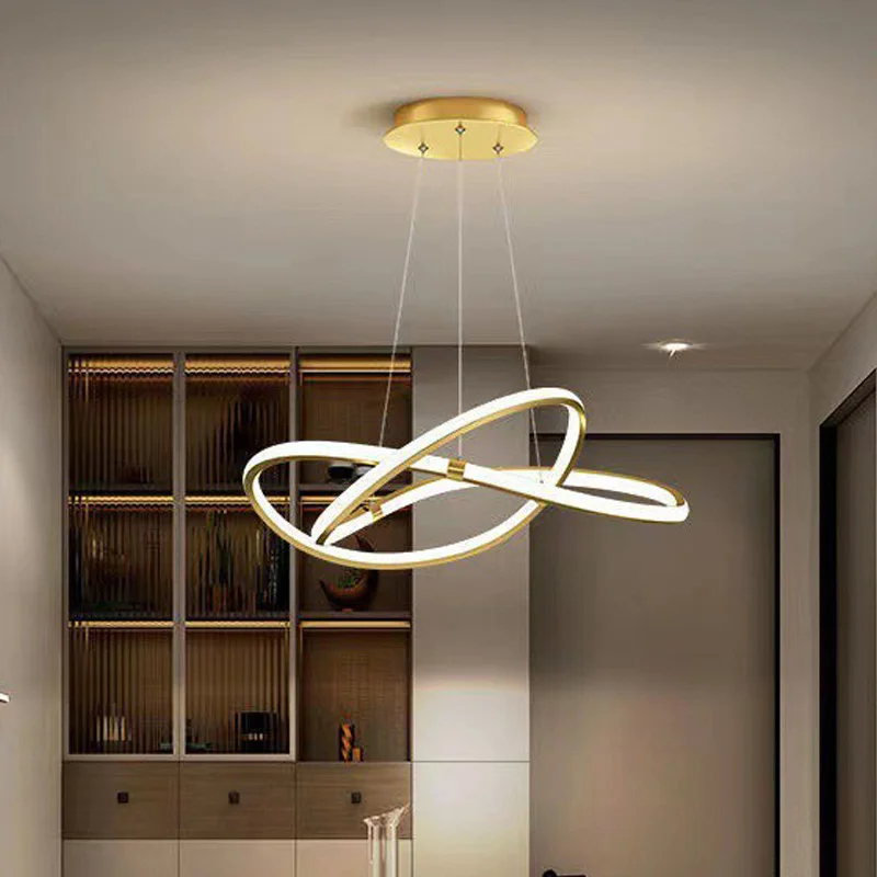 

DINDALLED LED Modern Pendant Lamp Nordic Round Shape Pendant Light for Dining Room Bedroom Decor Simple Line Fixture Lustre