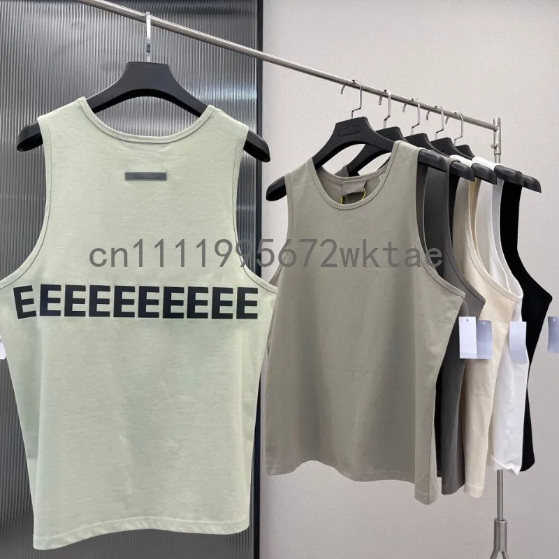 

Luxury Brand Double Line Men's Tank Tops Vest High Street Couple Vest Classic Design Back Single Line 3M Reflective Letter Vest