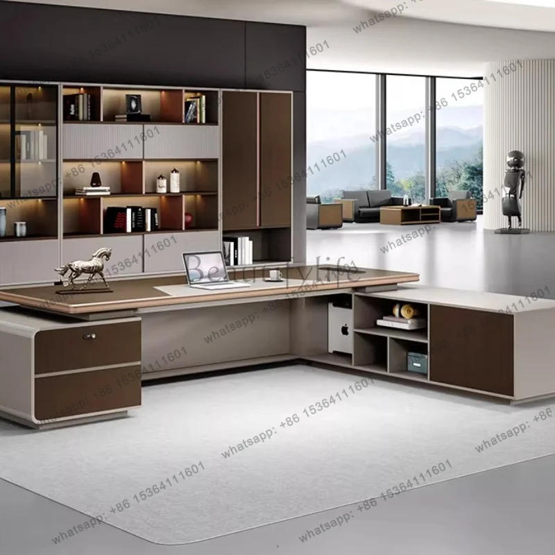 LJY Luxury Executive Office Desk Minimalist Nordic Multifunctional Aesthetic Office Desk Computer Crafts Tavolino Tavolino