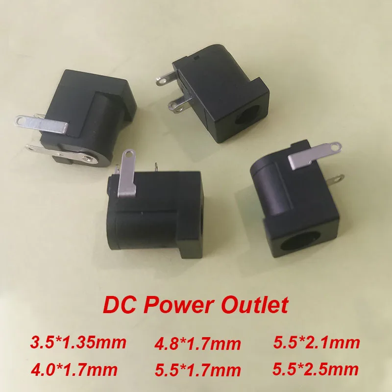 10PCS Hot Sale DC-005 DC Power Jack Socket Connector DC005 5.5x2.5mm 5.5x2.1mm 5.5x1.7mm 4.0 4.8x1.7mm 3.5x1.35mm Plug-in 3Pin