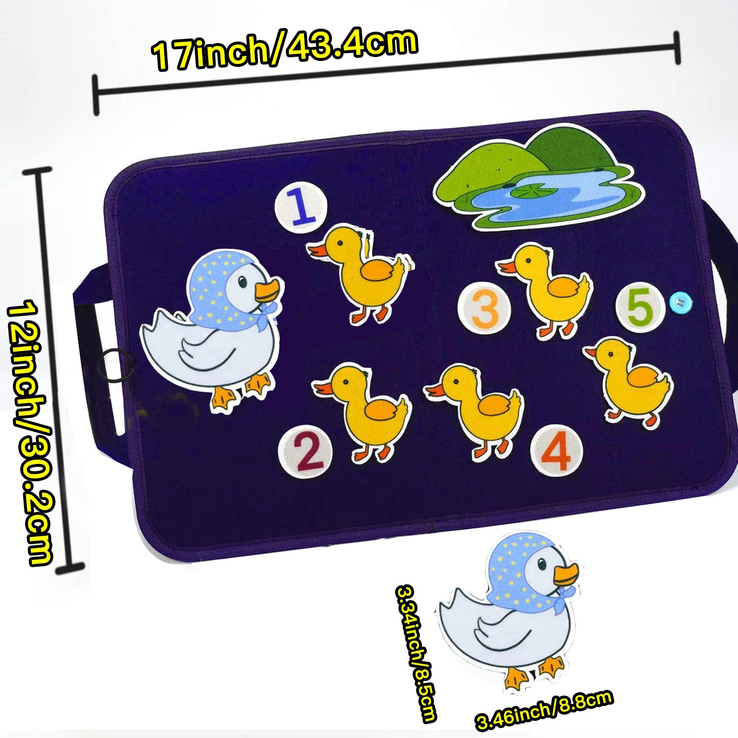 モンテッソーリ フランネル アニマル フェルト ボード - 4-in-1 トラベル ストーリー プレイ セット |   幼児および未就学児への教育的な誕生日プレゼント