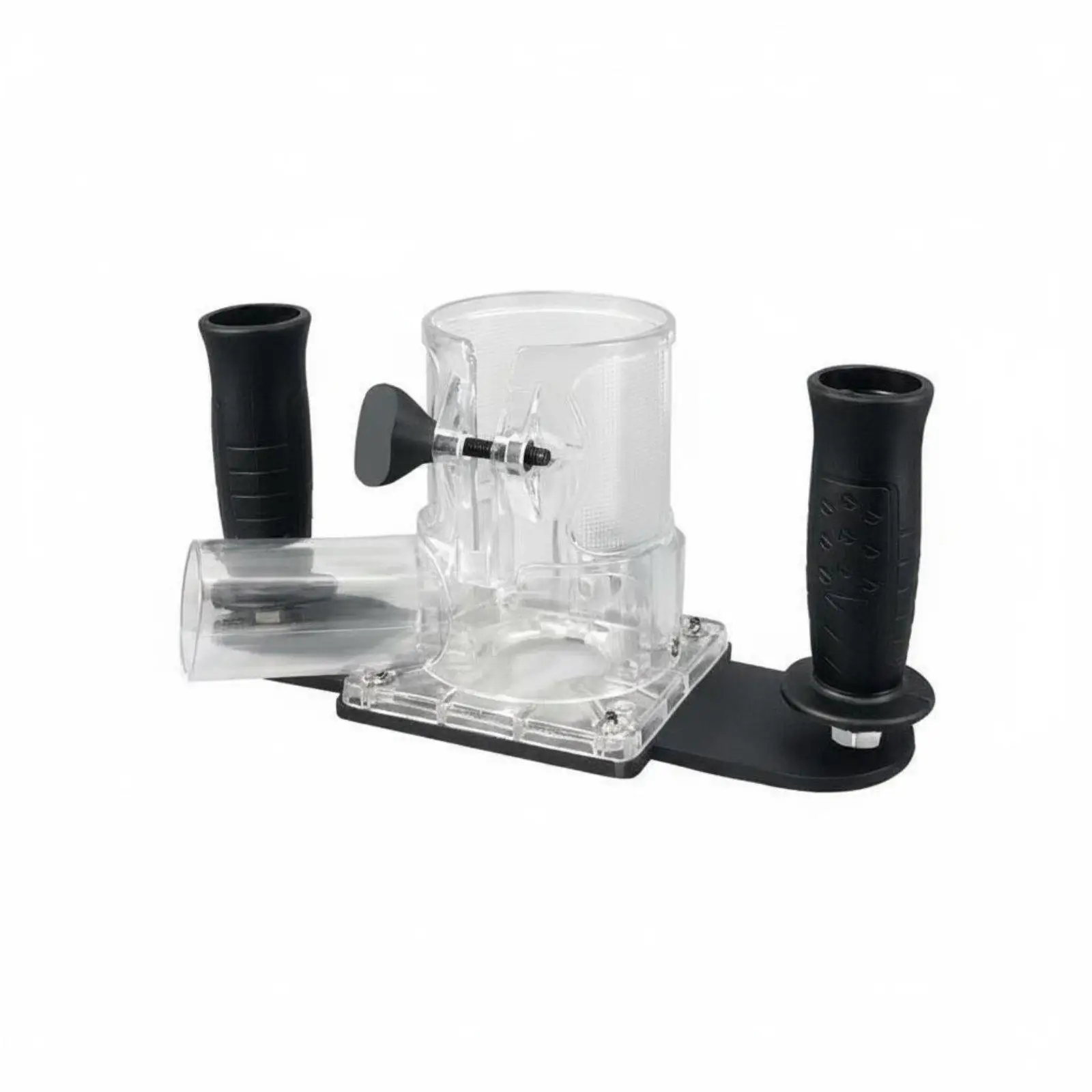 Universal Router Jig Base for 64mm 65mm Wood Trimmer with Stable Support Frame and Detachable Dust Extraction Port