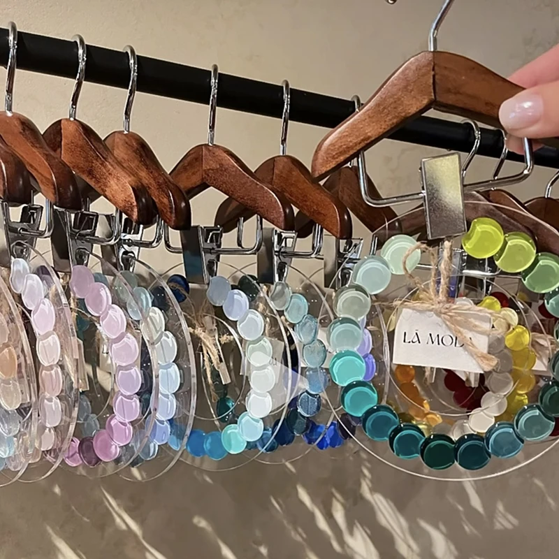 Circular Acrylic Display Board Nail Polish Nail Polish Adhesive Color Board Style Display Stand Solid Wood Display Table Metal