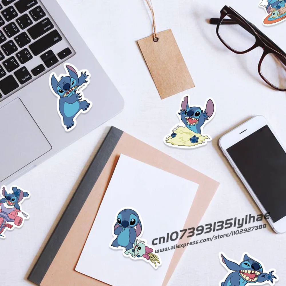 50pc Disney Stitch Stickers for Pokemon Hello Kitty Doraemon Anime Sticker Pack for Cars Bags Pegatinas Adesivo S10001