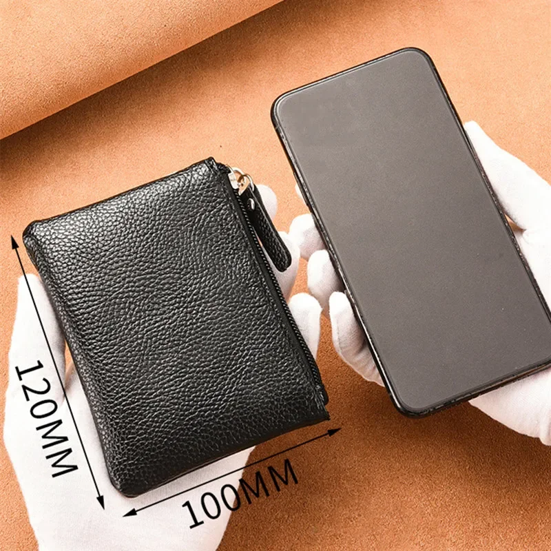 

1Pc PU Leather 12x10cm Mini Wallet Coin Purses Zipper Money Organizer Bag Pouch Business ID Credit Card Holder Storage Bags