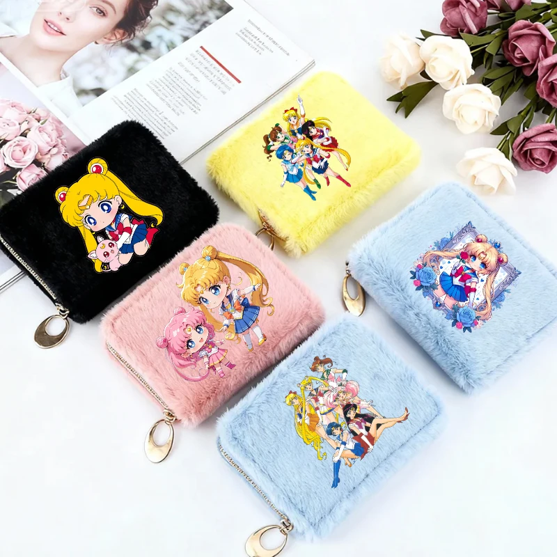 

Sailors Moons Kawaii Wallets Girls Cartoon Anime Purse Fashion Multi Functional Card Bags Short Zipper Moneybag Pocketbook Gifts