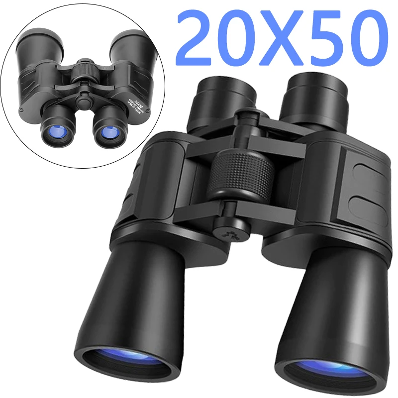 Binoculars 20X50 Long Range 30000M Bak4 Prism HD High Power Telescope Optical Glass Lens Hiking Travel Portable for Hunting