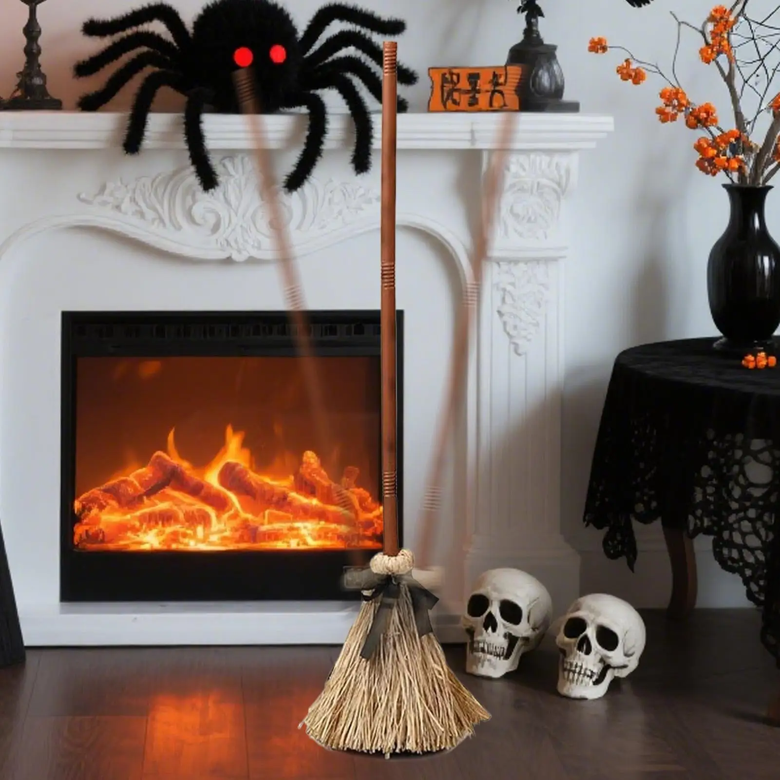 Unique Floating Witch Broom Haunted Dancing Moving Broomstick Magic Enchanter Sorceress Halloween Carnival Dress Up Party Props