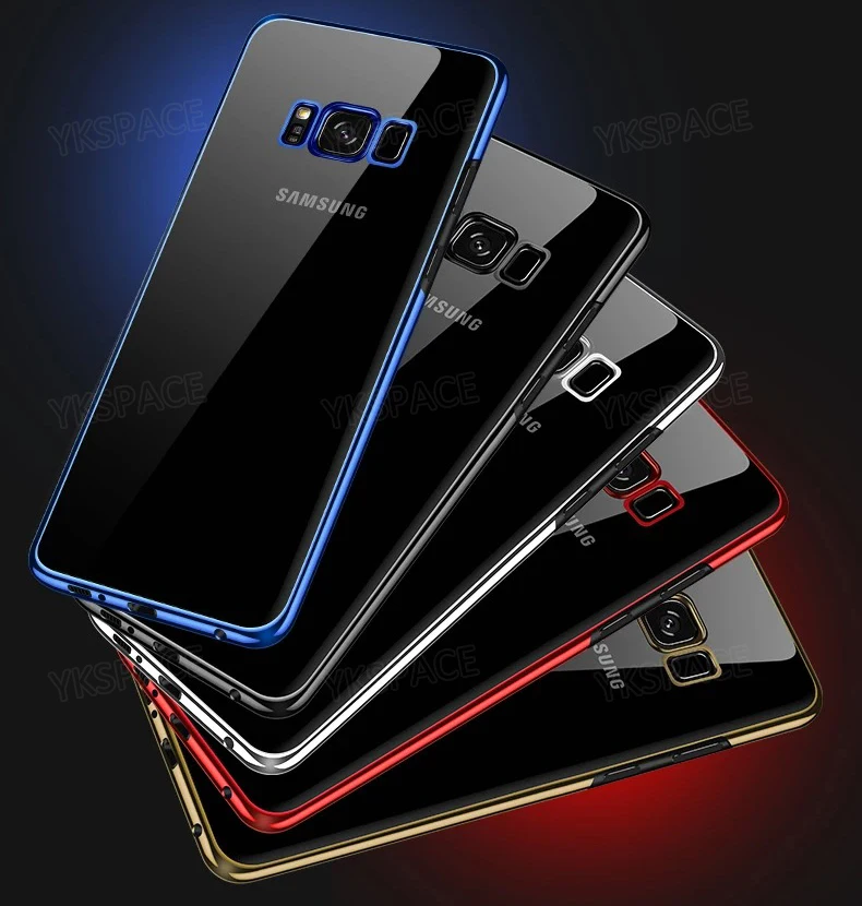 Luxury Silicone Plated Soft Case For Samsung Galaxy S8 S9 S10 Note 9 10 Plus 20 Ultra Clear Plating Cover