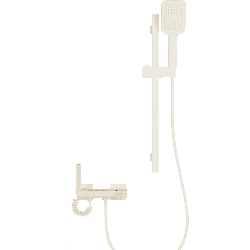Bathroom Shower Set LED Digital Display Piano Gray Smart Tub Faucet Waterfall Shower System Wall Mount Shower Set