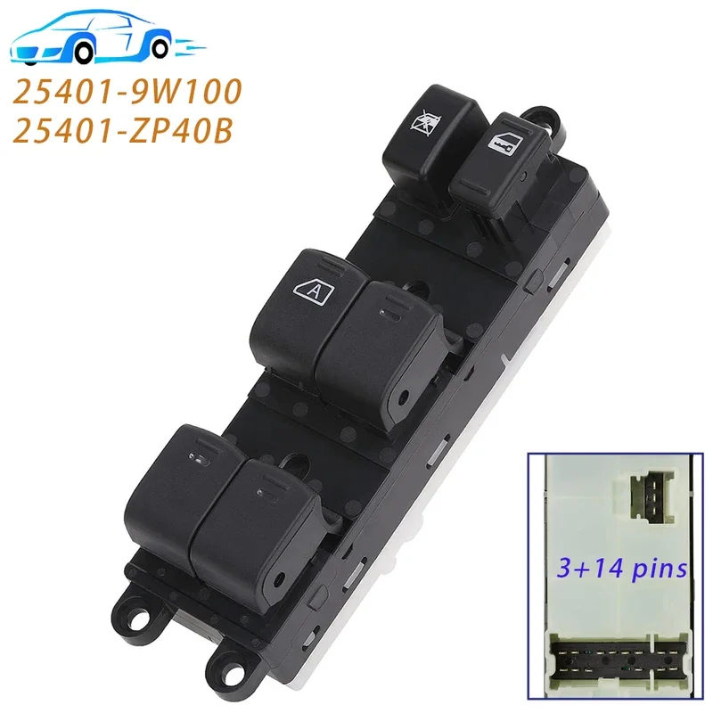 For Nissan Sentra 2.5L Pathfinder 4.0L 5.6L X-Trail T31 Murano Z50 Power Master Window Control Switch 25401-ZP40B 25401-9W100