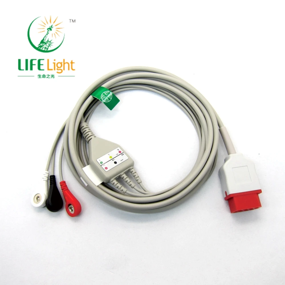 

Совместим с B*iomet BM7 3/5 выводов ЭКГ-кабеля Использование для монитора данных ЭКГ Датчик измерения ЭКГ