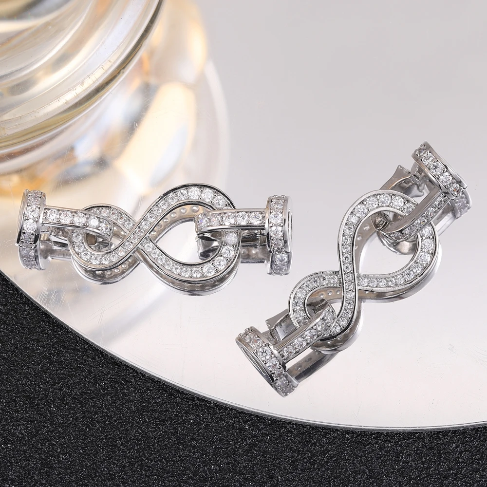 Juya DIY Pearls Jewelry Findings Copper Fastener Connector Hook Clasp Accessories For Women Natural Stone Pearls Necklace Making