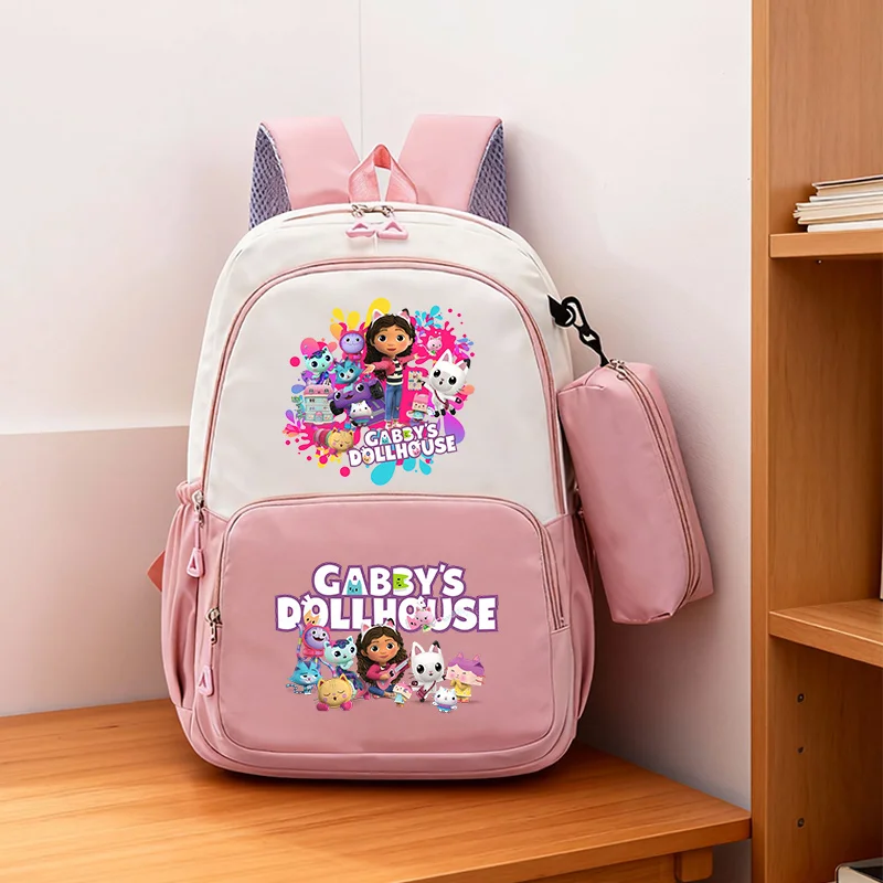 

Кукольные домики Gabbys, школьная сумка для девочек, студенческие принадлежности, розовый рюкзак большой емкости, сумки-карандаши, сумка для книг, женский рюкзак Mochila