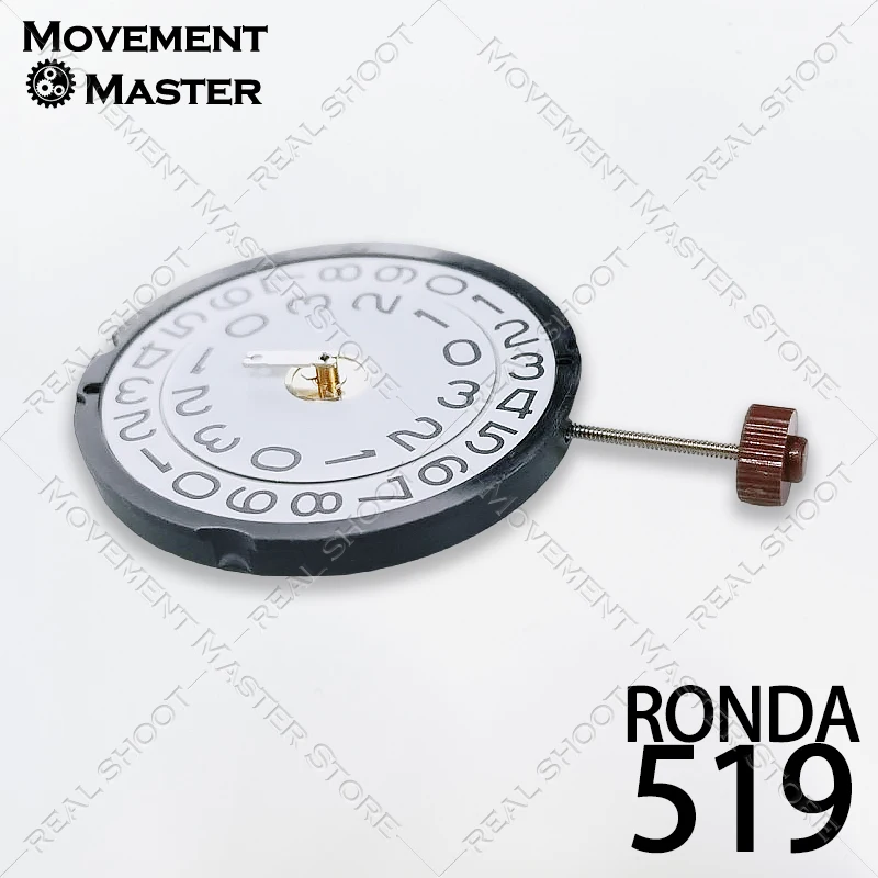 Movimento al quarzo Ronda 519 Diametro 26 mm Movimento dell'orologio con data grande a 3 lancette con numero 371 Batteria per riparazione parti di ricambio