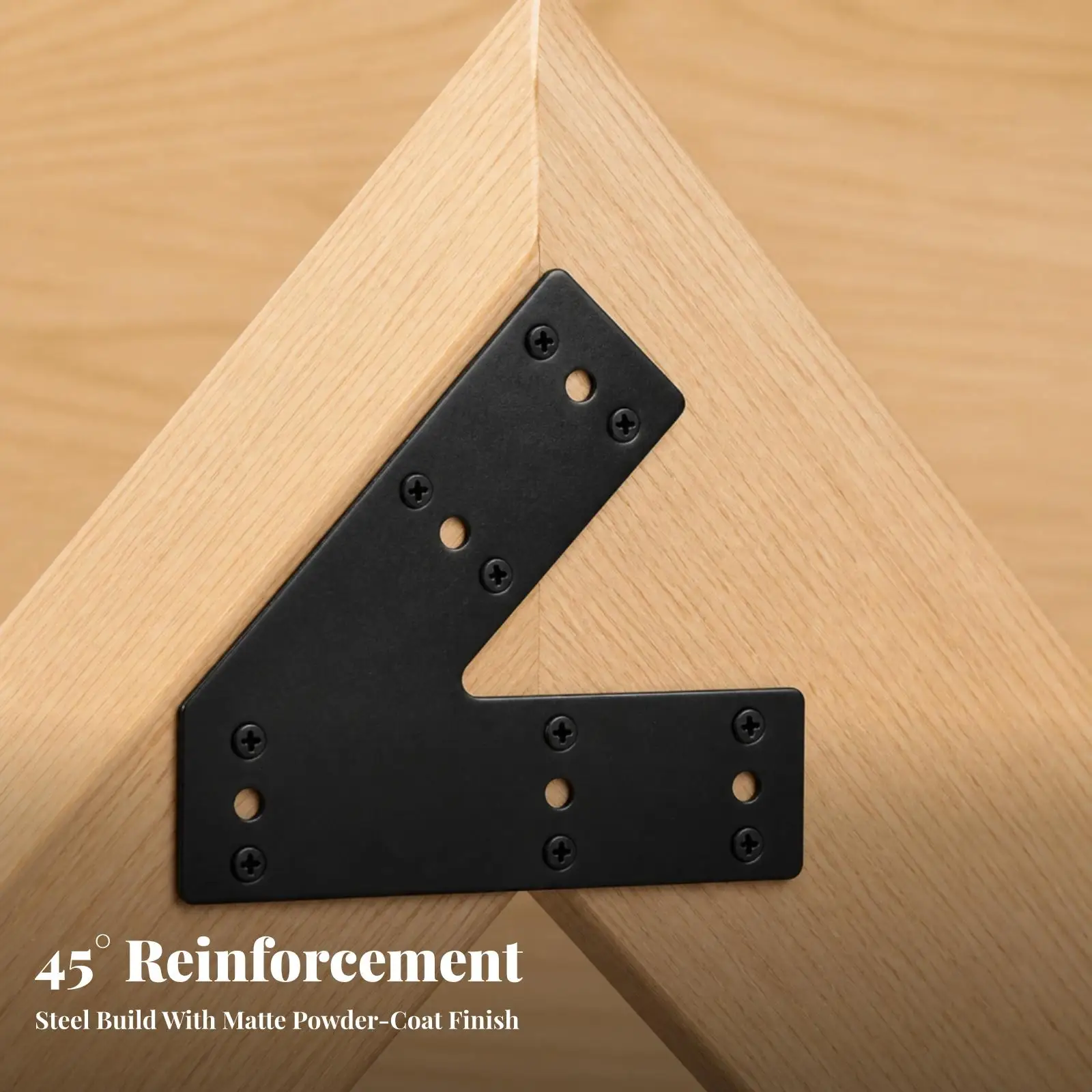 Rust Resistant Metal Joint Bracket for 45 Degree Angle Framing Connector Heavy Duty Steel Brace with Screws for Garage Builds