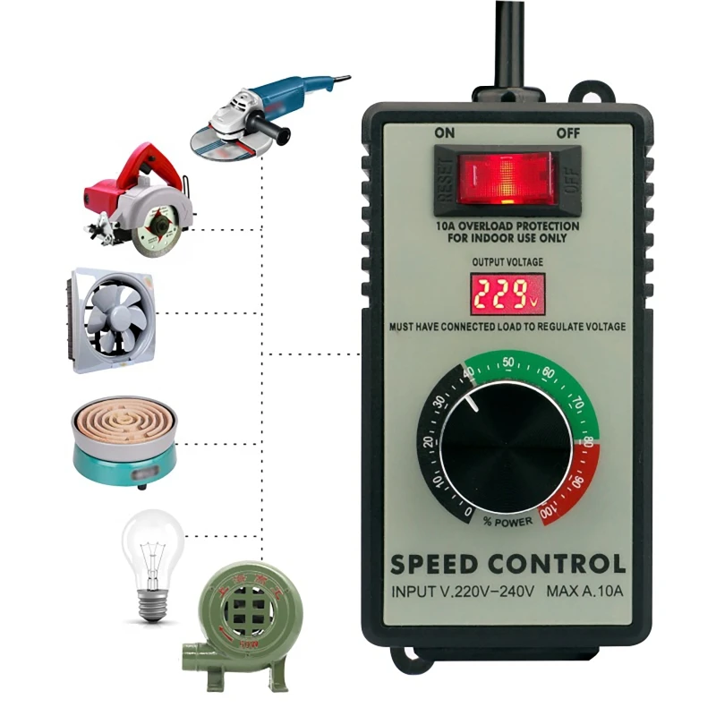 Controlador de velocidad del Motor de 220V y 4000W, enrutador eléctrico, ventilador de escape, amoladora, taladro, regulador de voltaje Variable, interruptor, pantalla LED
