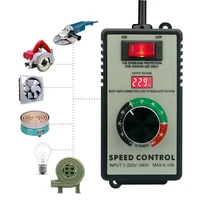 Controlador de velocidad del Motor de 220V y 4000W, enrutador eléctrico, ventilador de escape, amoladora, taladro, regulador de voltaje Variable, interruptor, pantalla LED