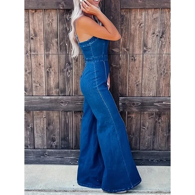 

Women's Denim Jumpsuit Fashionable All-in-One Pantsuit for Ladies Spring Season Four Seasons Wear Comfortable Fit