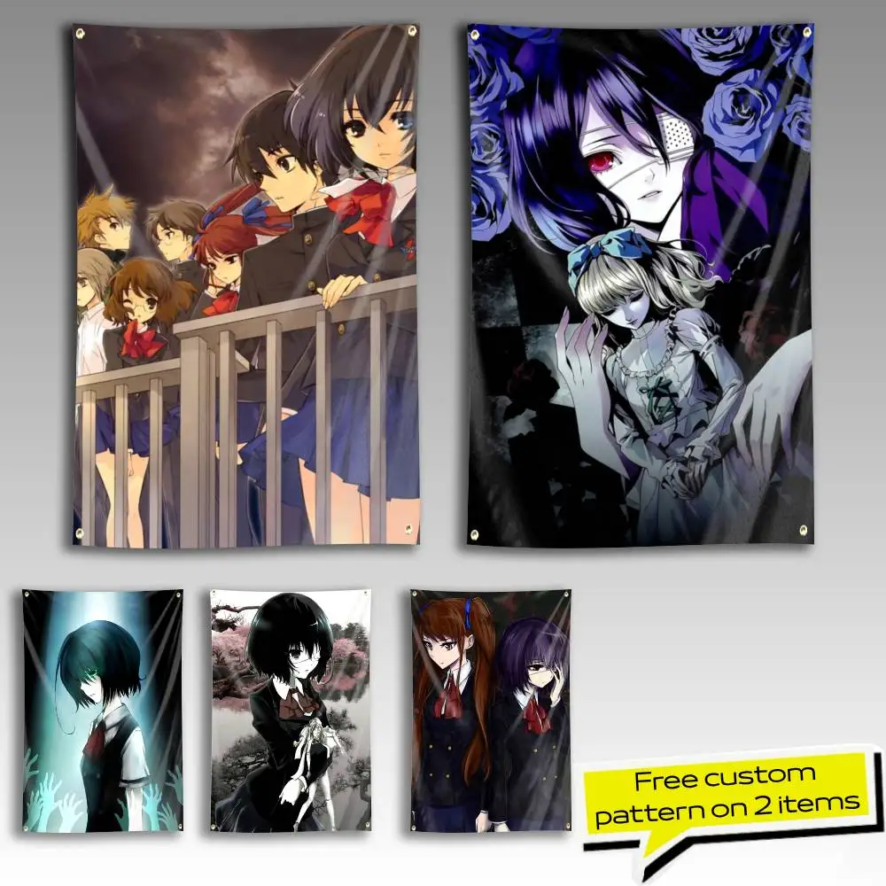 Anime A-Another Mei Misaki Flag Tapestry Banner for Bedroom Living Room Outdoor Camping Custom Supported