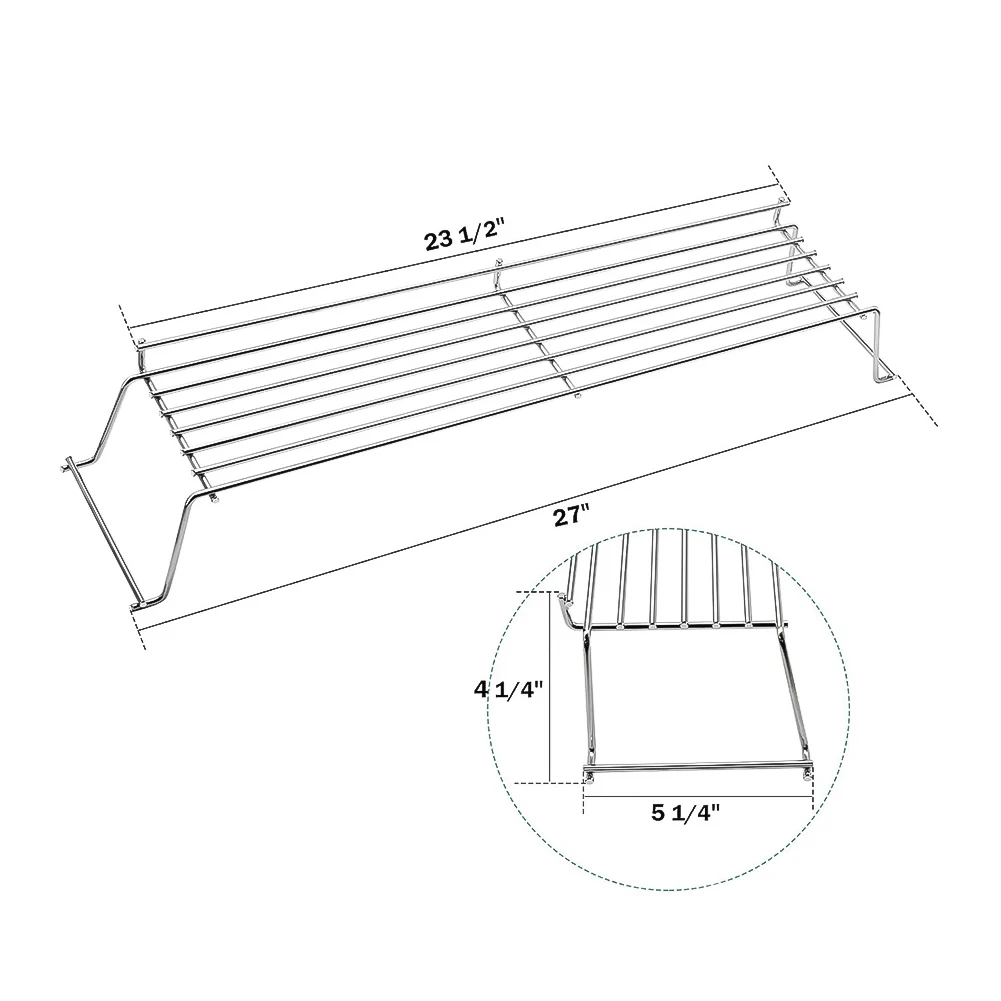 Silver Stainless Steel Warming Rack 65054 For Weber Q300 Q320 Q3000 Q3200 2 Gas Grill Outdoor BBQ Cooking Utensil Tool