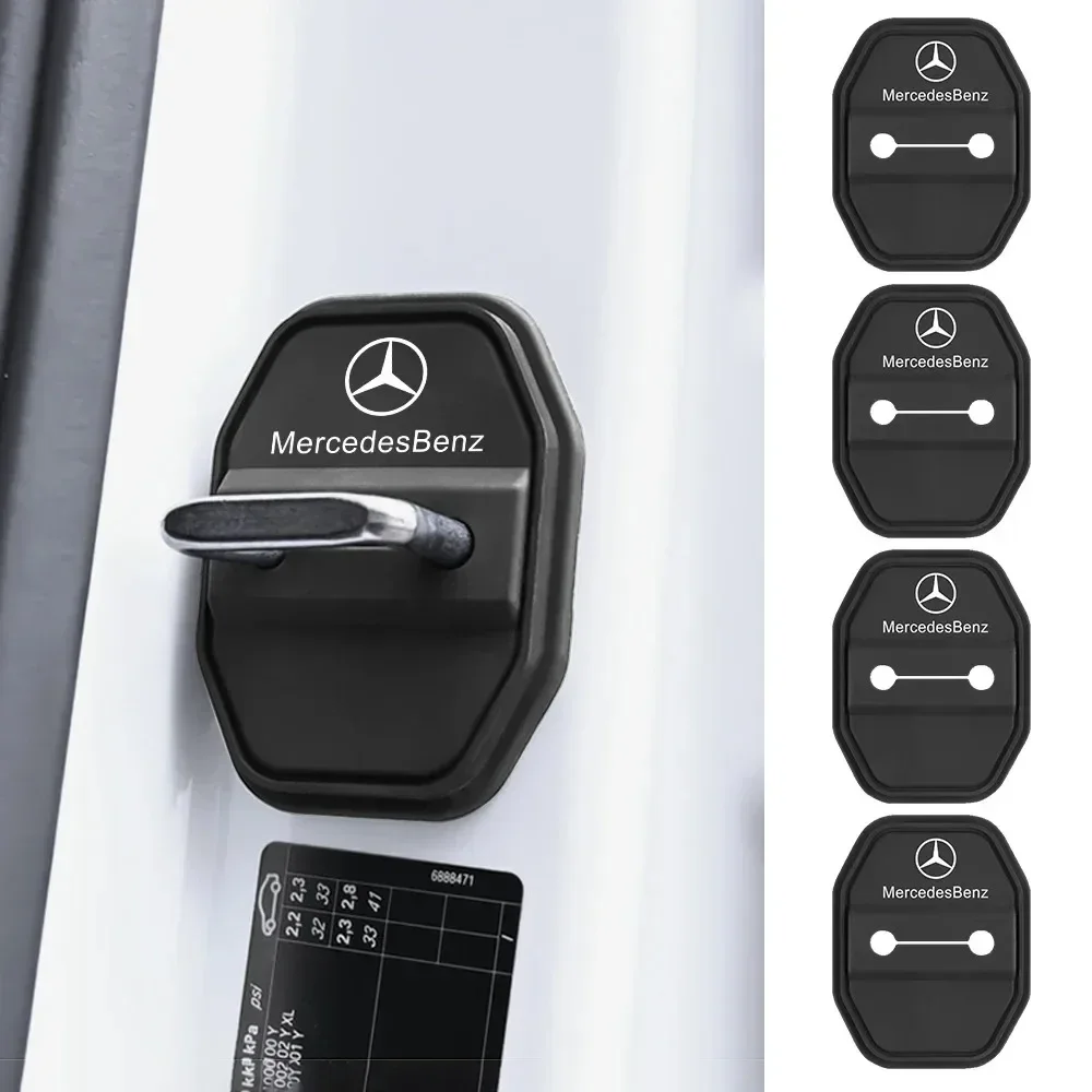 2/4 قطعة سيليكون سيارة AMG شارة قفل الباب غطاء ملصق لمرسيدس بنز AMG W204 W205 W210 W211 W212 W213 W167 W176 W463 GLC C63