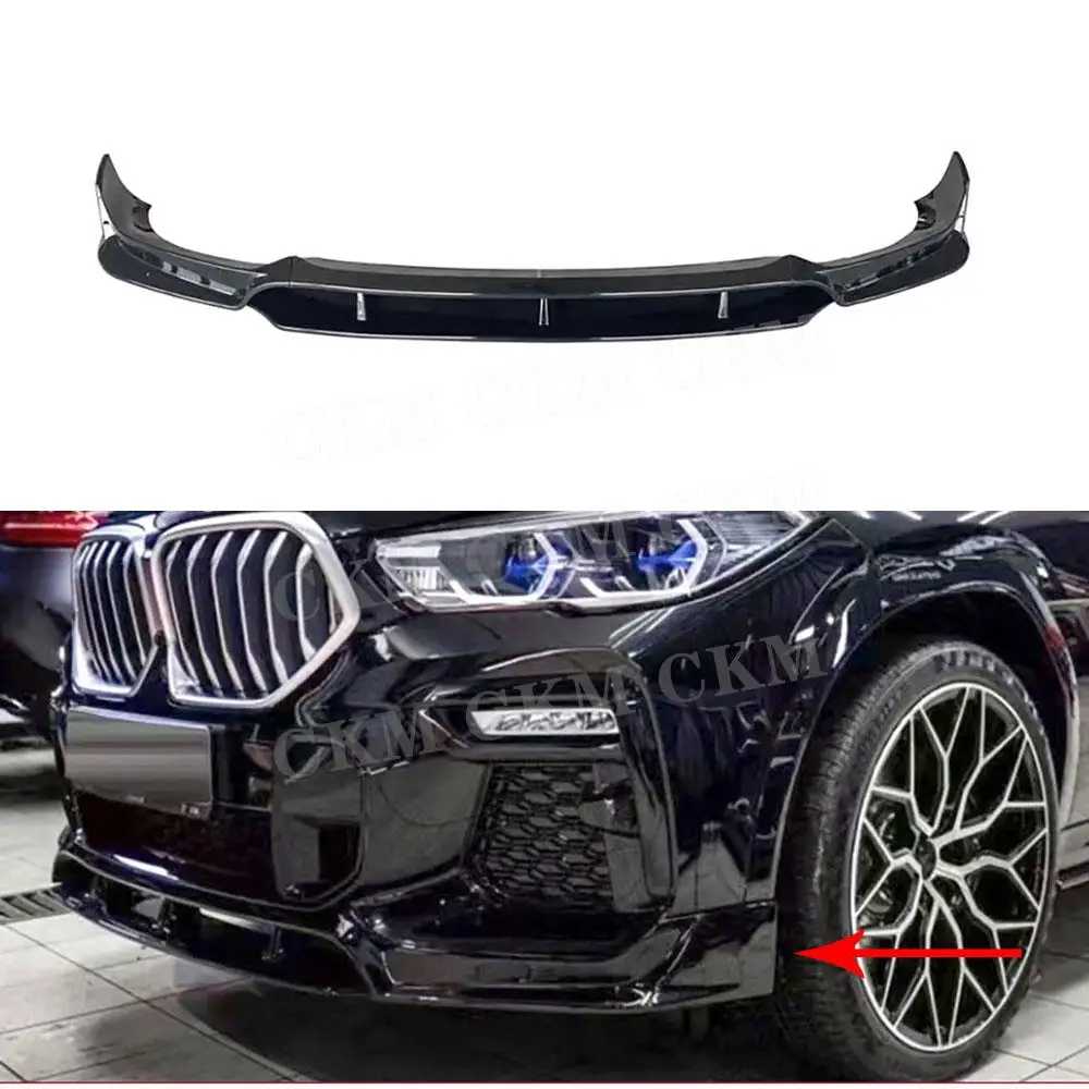 

Передний бампер автомобиля из углеродного волокна, спойлер, разделители для губ, защита лезвия, комплект для BMW X6 G06 M Sport 2020 2021 2022 2023