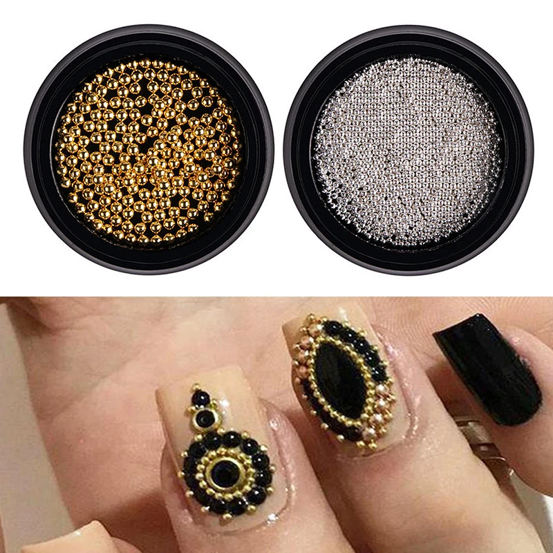 Metal Bead Decorations Micro Stylish Stainless Steel Beads Exquisite Nail Art Unique 3d Designs Trendy Caviar Nails Caviar Nails