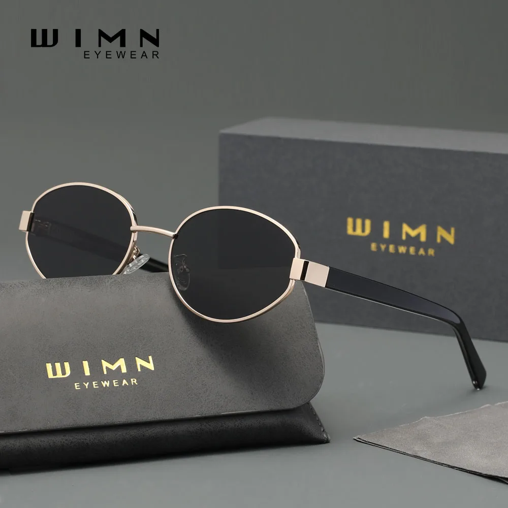 

Genuine WIMN Oval Sunglasses For Men Women Polarized UV400 Retro Alloy Frame Anti-glare Glasses Driving Accessory Eyewear