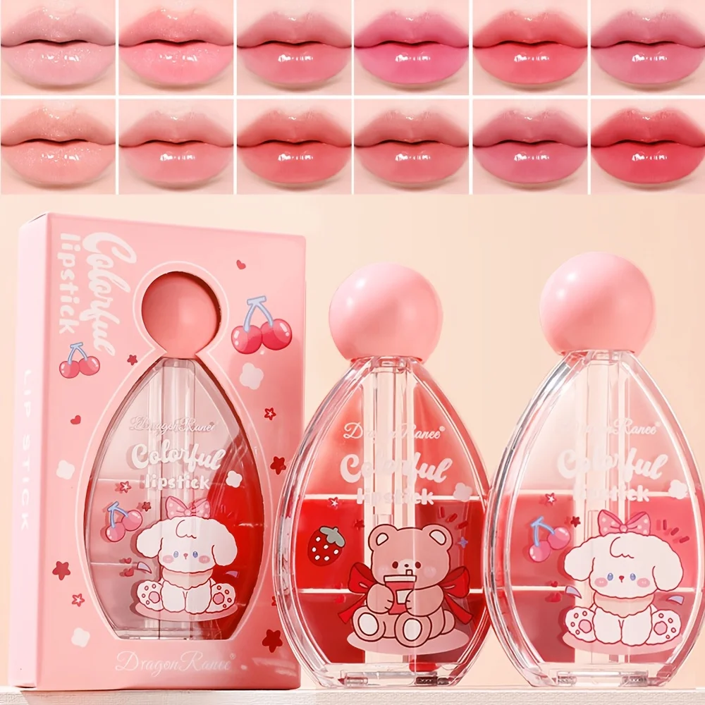 6-Color Solid Hydrating and Moisturizing Lipstick DIY Lipstick Tray 6-color Lip Makeup Tool Natural Long-lasting Lip gloss