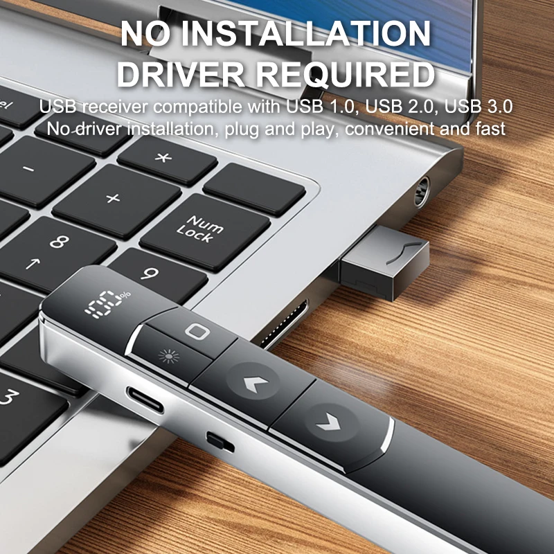 Description Picture 3 of itemWireless Presenter Remote Control Red Laser Page Pen 2.4GHz USB Projector Turning Pen For PPT PowerPoint Presentation Office