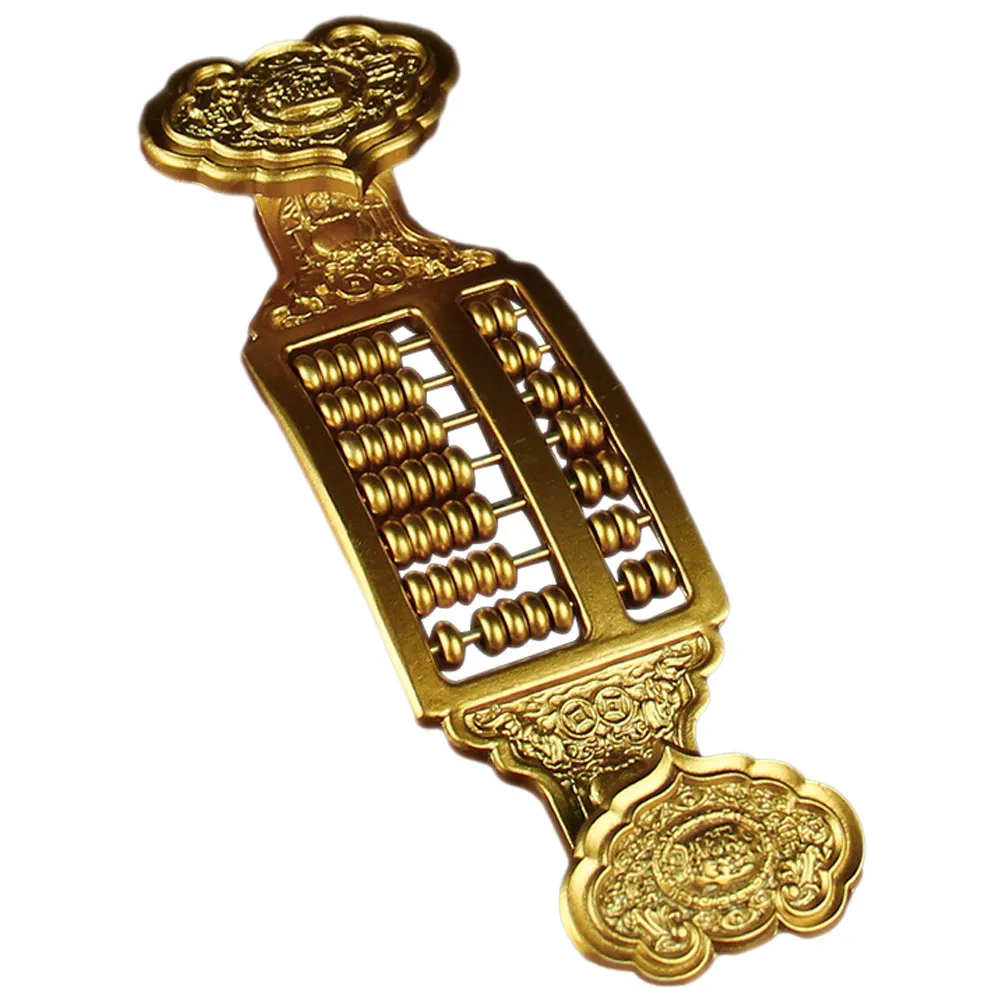 Brass Abacus Statue Retro Compact Desktop Decoration Chinese Style Abacus Sculpture Office Home Ornament Attract Wealth