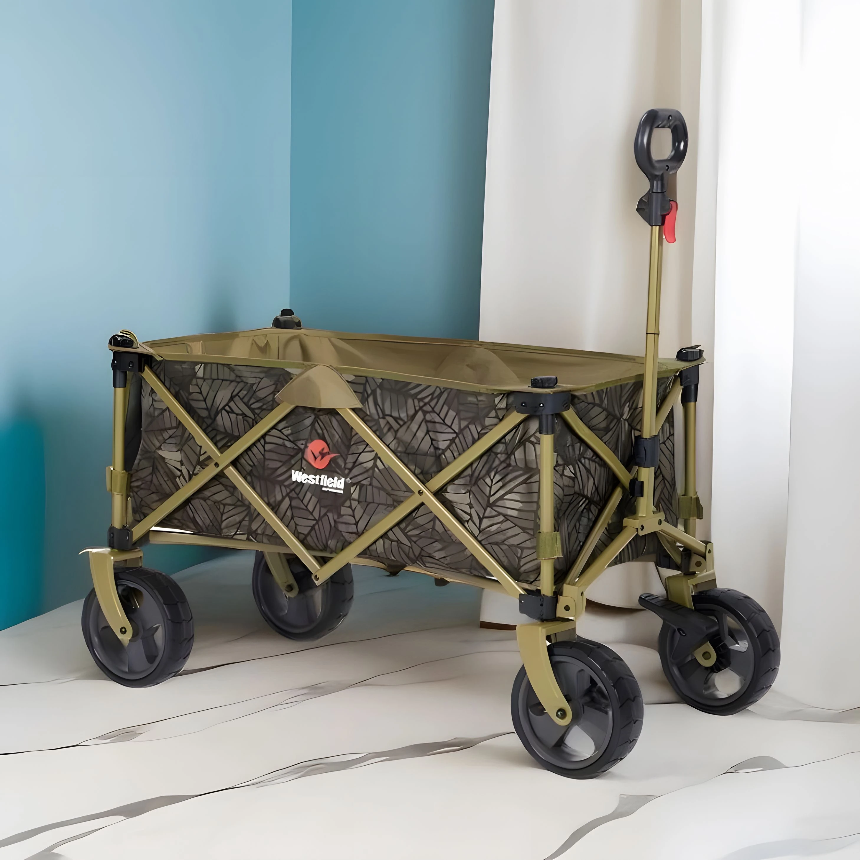 Outdoor Camping Cart, Campground Cart, Small Camping Trailer, Picnic Folding Trolley, Portable Grocery Trolley, Trailer Off-road